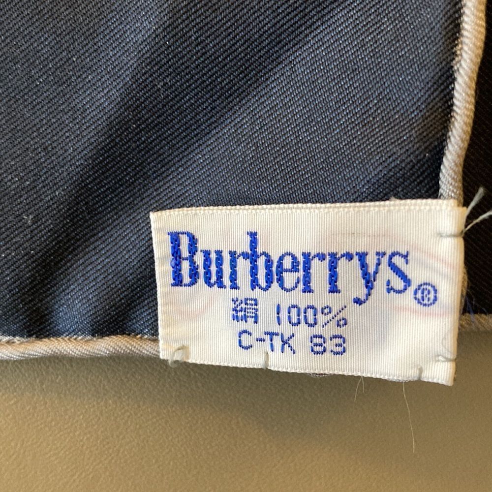 Authentic Burberry Vintage Silk Scarf in Blue/Red/White Plaid - Old Money - Picture 6 of 9
